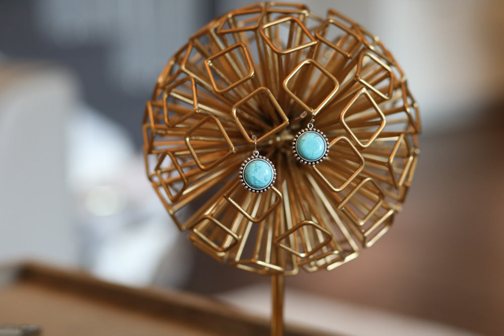 AUTHENTIC TURQUOISE STONE - Jolie Earrings [product type] - Angel Heart Boutique