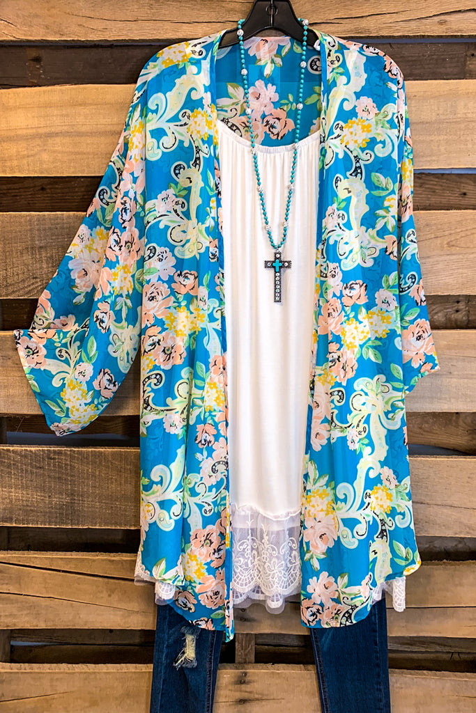 Nights on The Terrace Cardigan - Turquoise