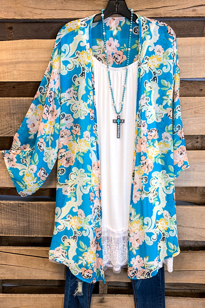 Nights on The Terrace Cardigan - Turquoise