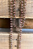 Long Beaded Necklace - Metallic Rose Gold