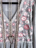 Take A Bow Embroidery Top  - Lt. Grey