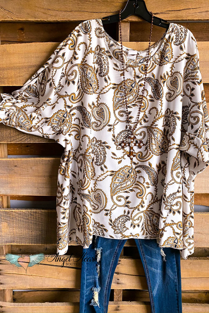 Positively Paisley Flow Top - Ivory - SALE