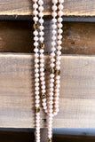 Curious Crystals LONG Necklace - Beige/Leopard