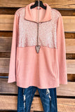 Dashing On Repeat Pullover - Blush -SALE