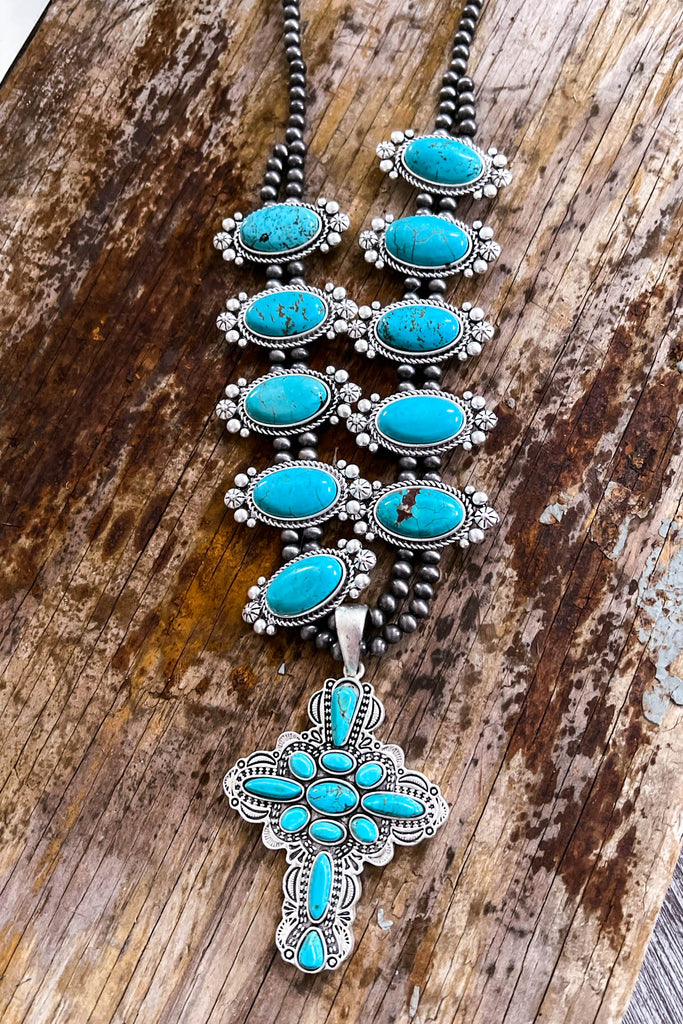 Navajo Style Pearl Squash Blossom Necklace Set – Bluetortoisewholesale