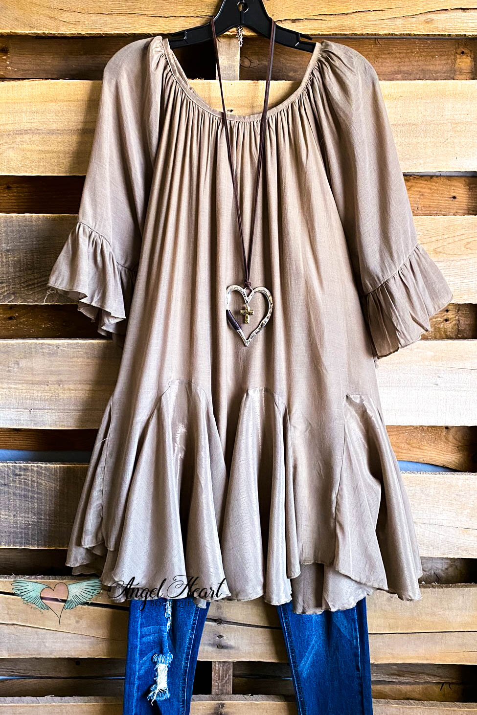 Isabel Embroidered Tunic in Mocha