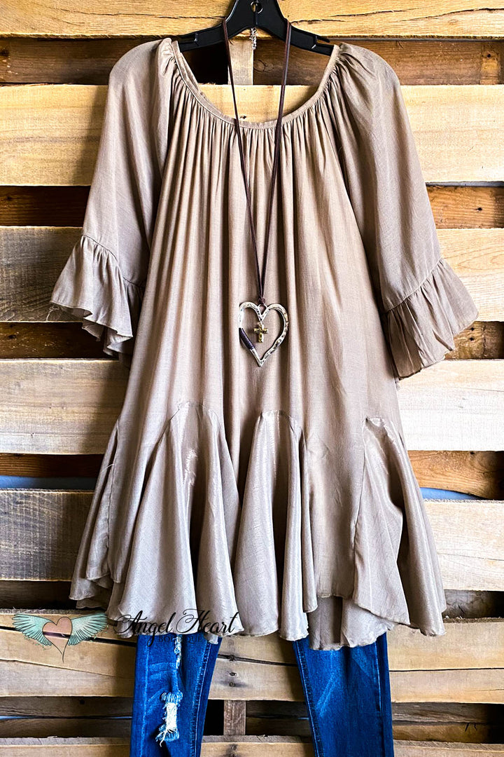 AHB EXCLUSIVE: The It Girl Oversized Loose Fitting Tunic - Mocha
