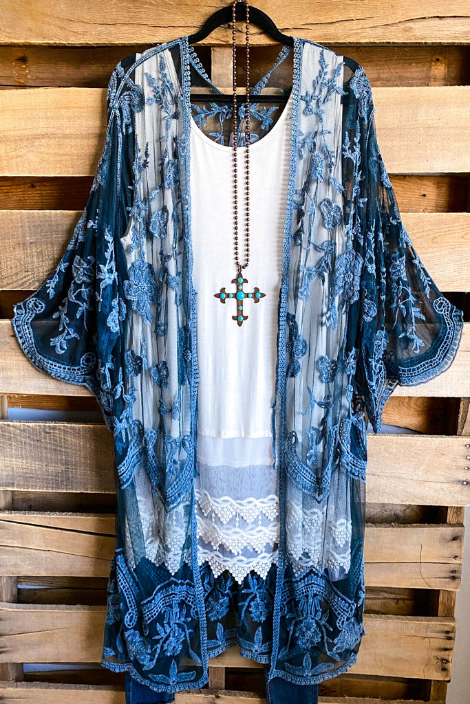 AHB EXCLUSIVE: More Than Just a Friend Lace Kimono - Teal