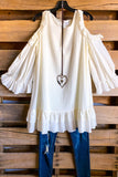 AHB EXCLUSIVE: Not A Doubt In Your Mind Dress - Cream - 100% COTTON - SALE