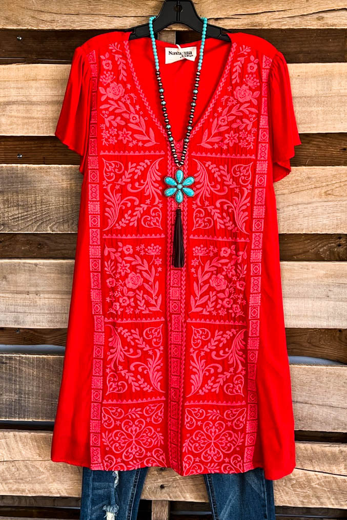 Reflection Of Time Dress - Tomato - SALE