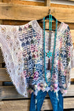 AHB EXCLUSIVE: Lady Like Crochet Lace Top - Natural/Blue Rose