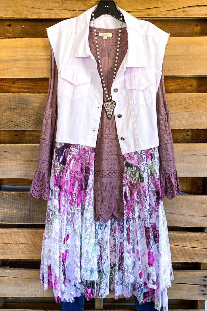 AHB EXCLUSIVE: Run To You Vest - Ivory/B.Rose - 100% COTTON - SALE