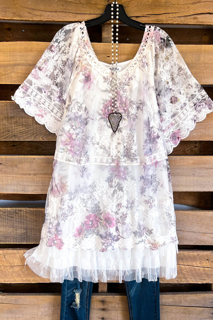 AHB EXCLUSIVE: You'll Be In My Heart Top - Ivory/Floral (slip sold separately)