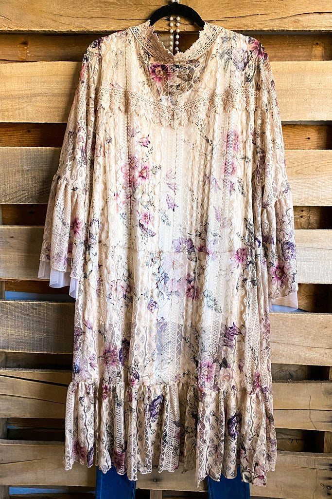 AHB EXCLUSIVE: Embrace The Joy Kimono/Duster - Taupe/Flower