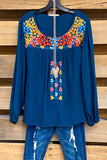 Up And Coming Blouse - Teal - SALE