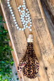 Ella's Pearl Necklace with Leopard Tassel