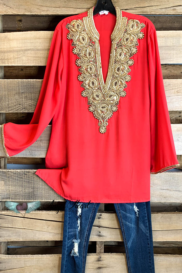 AHB EXCLUSIVE: Arabian Nights Blouse - Coral - SALE
