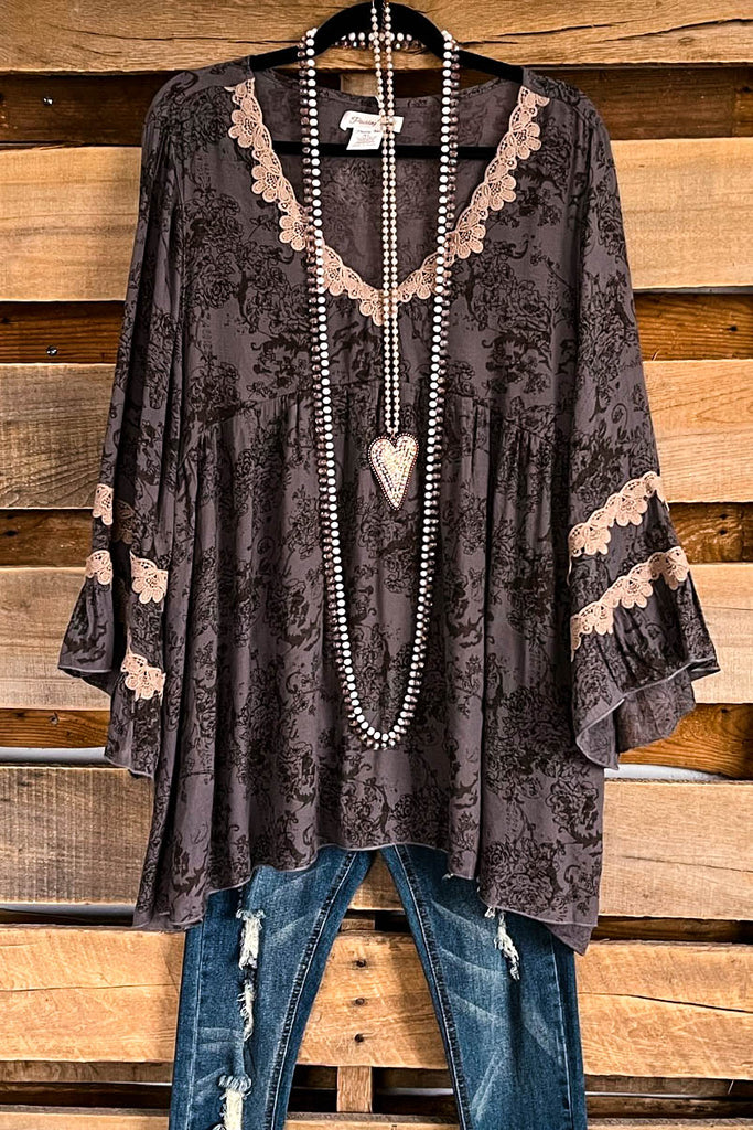 Always Choose Love Tunic - Dark Gray - SALE