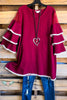 You'll Remember Tunic - Crimson - 100% COTTON - SALE