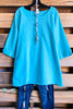Horizon Hopes Top - Aqua - LINEN AND COTTON - SALE