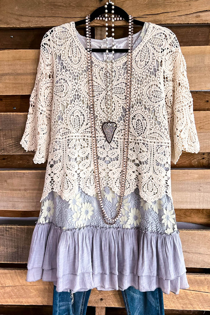 Cathedral Woodlands Crochet Top - Beige (ONLY TOP PART) - 100% COTTON