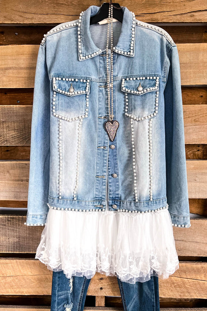 Way To The Top Pearl Denim Jacket