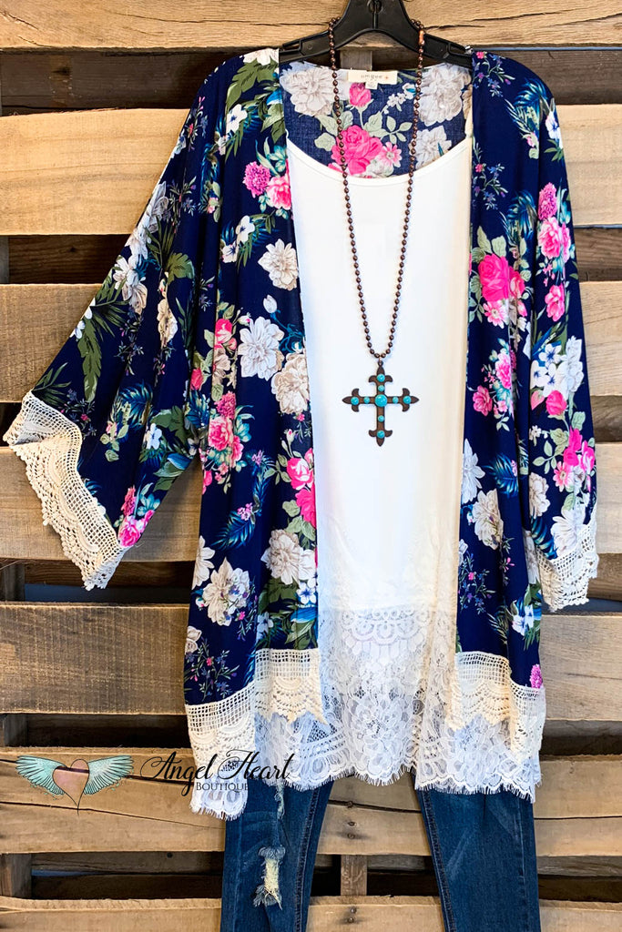 Made To Perfection Kimono - Navy - SALE