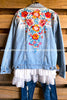 AHB EXCLUSIVE: Lead Me With Love Embroidered Jean Denim Jacket - Denim