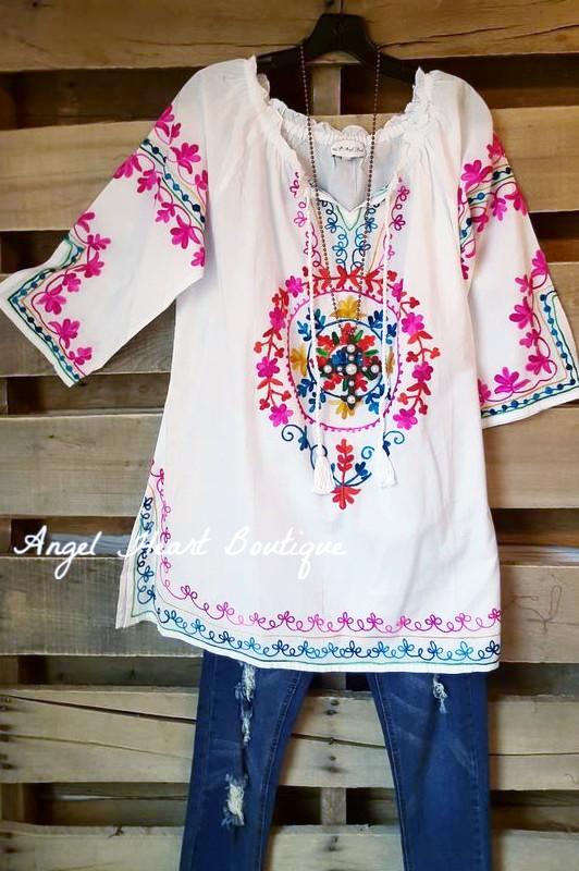 Beach Vibes Tunic - White [product type] - Angel Heart Boutique