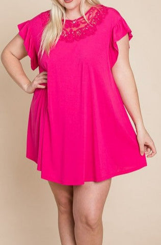 Craving A Reaction Tunic - Ivory Magenta - SALE
