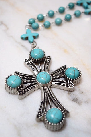 Flower Power Necklace - Turquoise