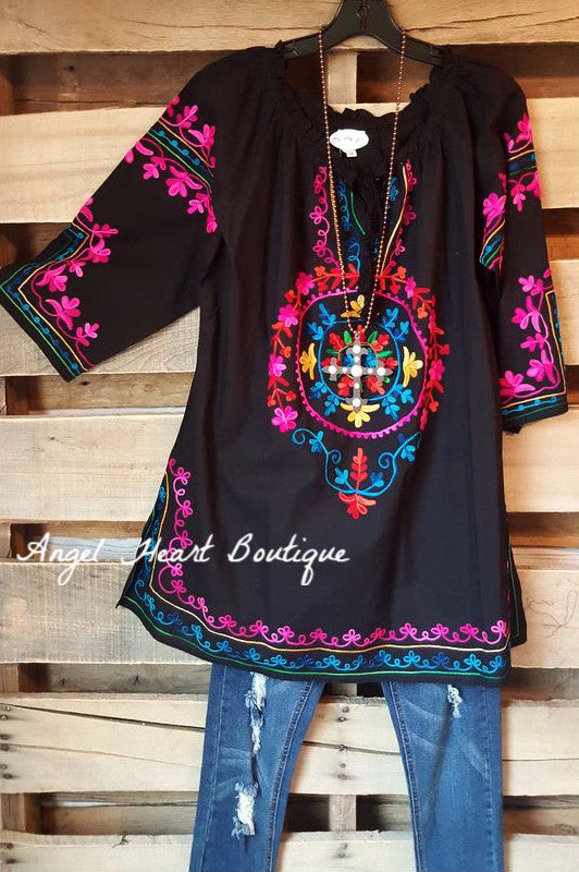 Beach Vibes Tunic - Black [product type] - Angel Heart Boutique