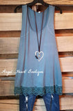 Extender: Slip on Tank/Tunic - Antique Blue [product type] - Angel Heart Boutique