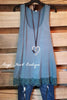 Extender: Slip on Tank/Tunic - Antique Blue [product type] - Angel Heart Boutique