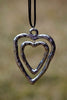 Double Heart Brown Leather Long Necklace [product type] - Angel Heart Boutique