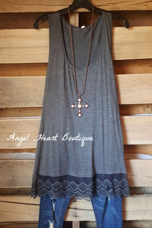 Extender: Slip on Tank/Tunic - Charcoal [product type] - Angel Heart Boutique