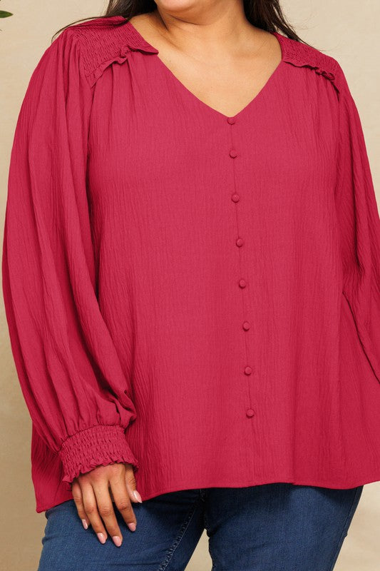 Spicing Things Up Blouse - Rose Wine - SALE