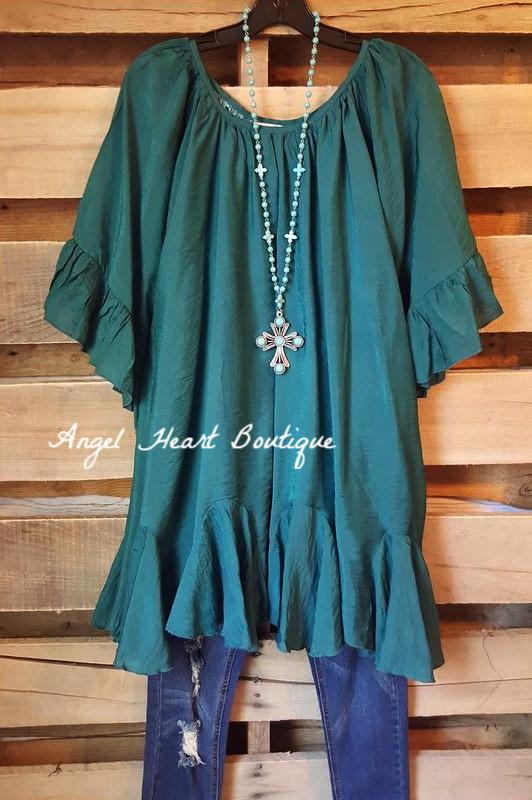 The It Girl Tunic - Teal - Sassybling - Tunic - Angel Heart Boutique 