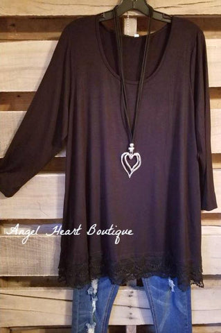 Let's Chat Tunic -  Black Taupe - 100% COTTON