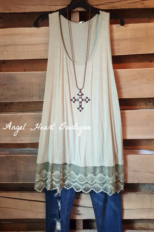 Extender: Slip on Tank/Tunic - Sage [product type] - Angel Heart Boutique