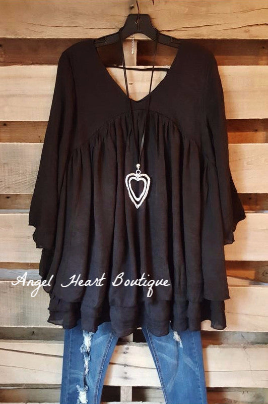 Only Thing That Matters Tunic - Black - Sassybling - Tunic - Angel Heart Boutique  - 2
